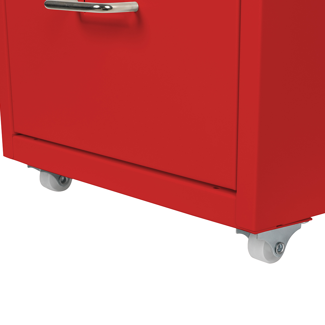 Levede 4 Drawer Office Drawers Cabinet Storage Cabinets Steel Rack Home Red