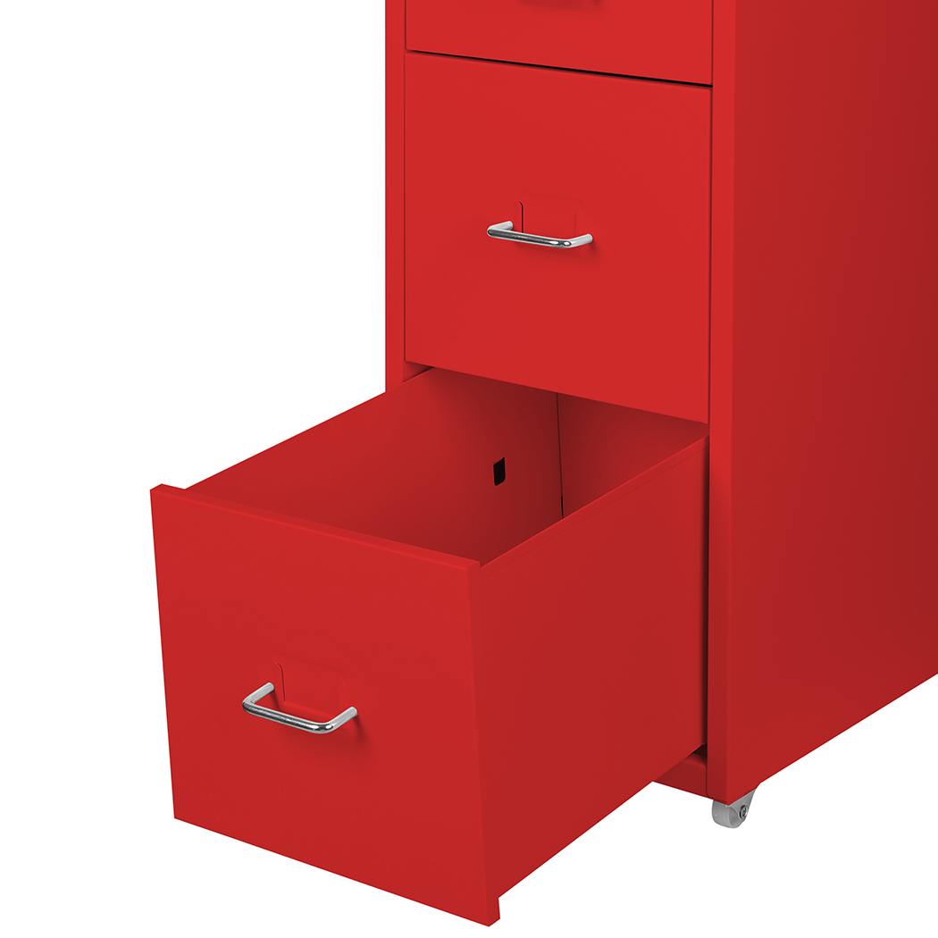 Levede 4 Drawer Office Drawers Cabinet Storage Cabinets Steel Rack Home Red