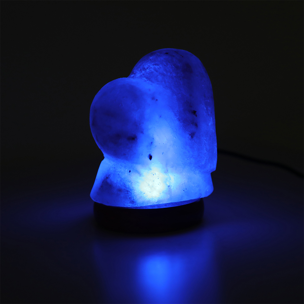 EMITTO Himalayan Salt Lamp Bulbs Natural Crystal Colour Change Night Light Heart