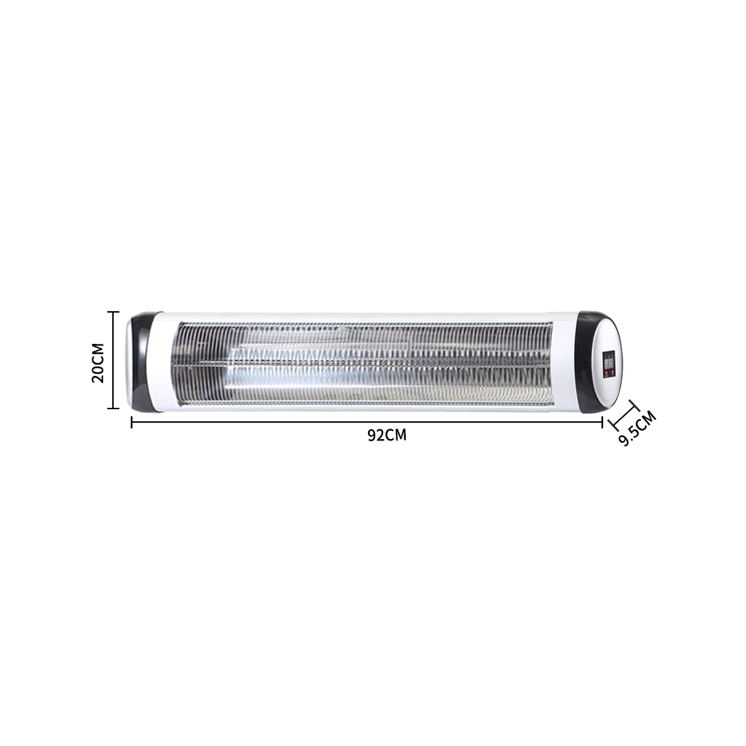 Spector 2500W Electric Infrared Patio Heater Radiant Strip Indoor Outdoor Remote