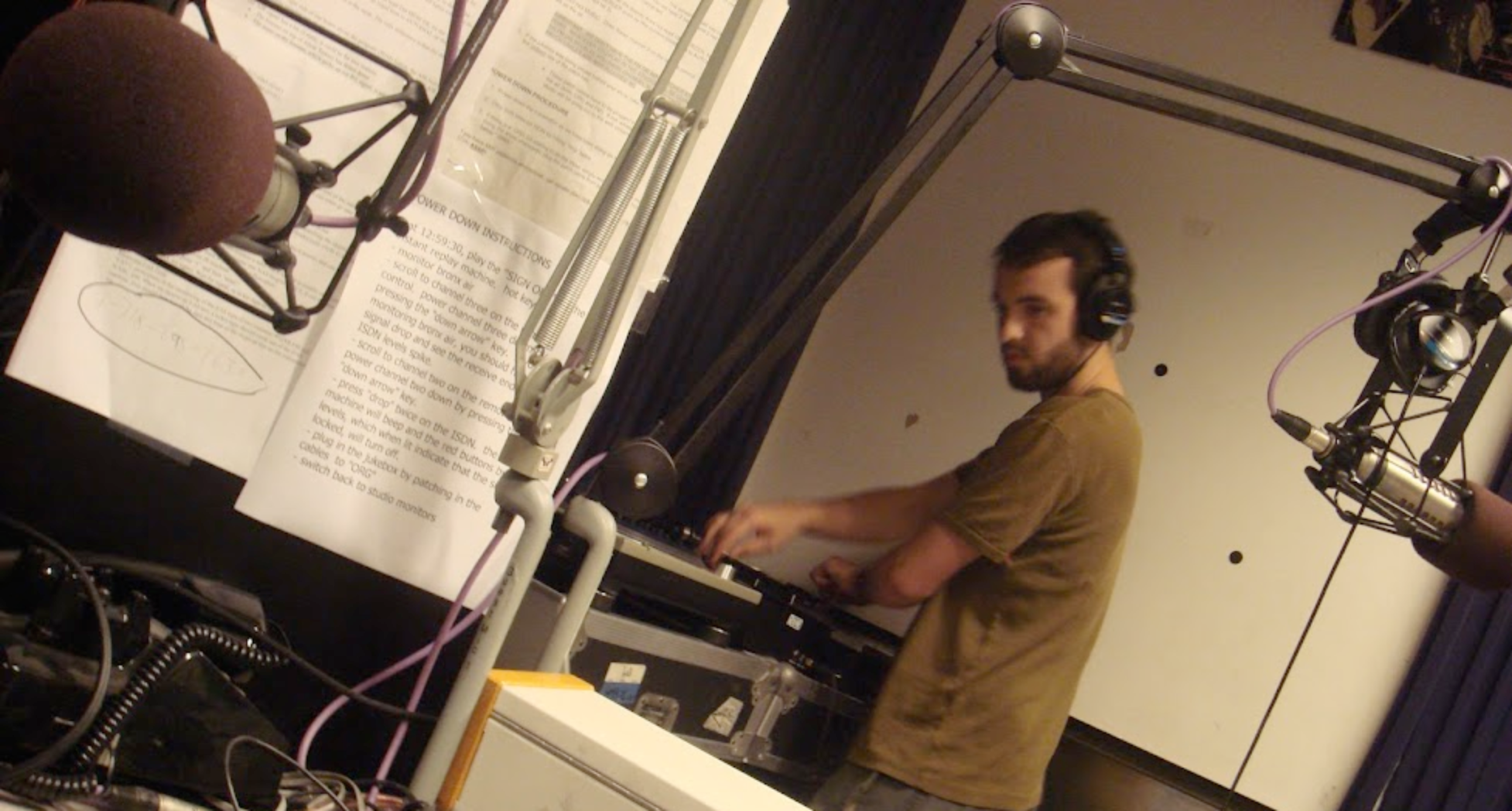 The author hosting a college radio show