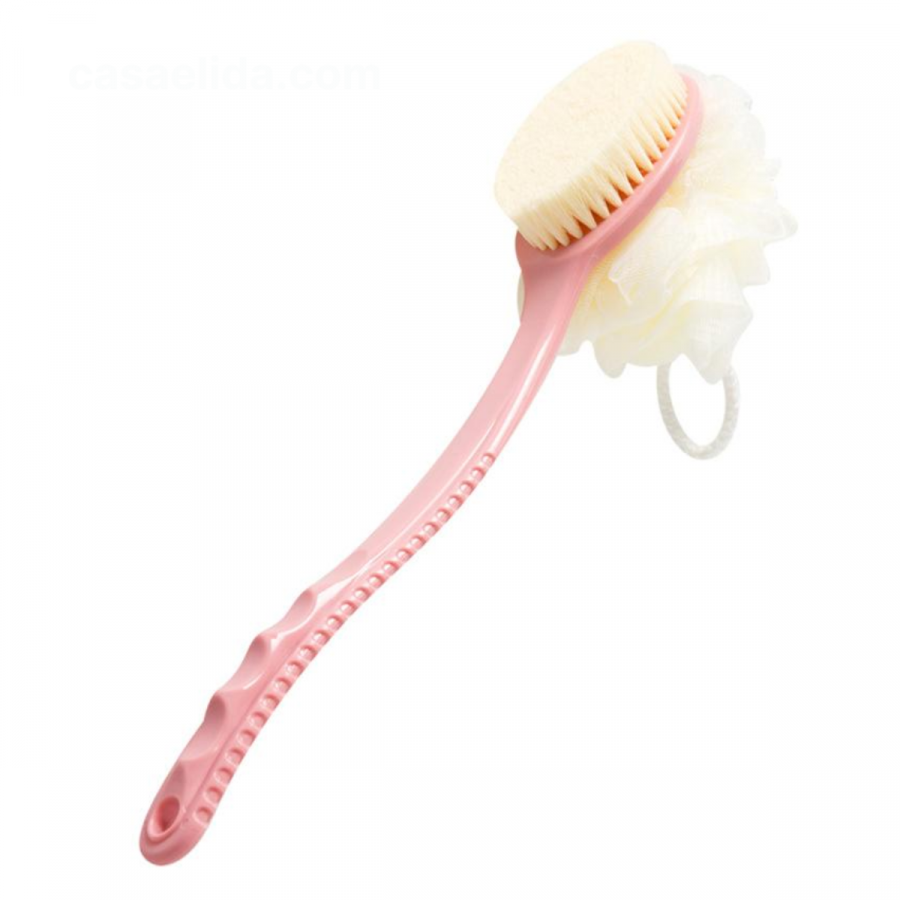 Cepillo corporal de ducha rosado, 36cm