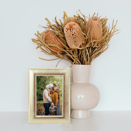 Marco de foto dorado, 20.5x15cm, pvc