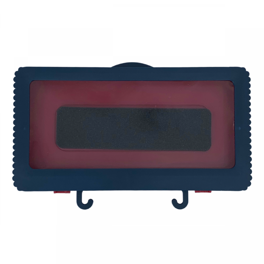 Porta celular de pared impermeable con ganchos azul/rojo oscuro, 10x19cm