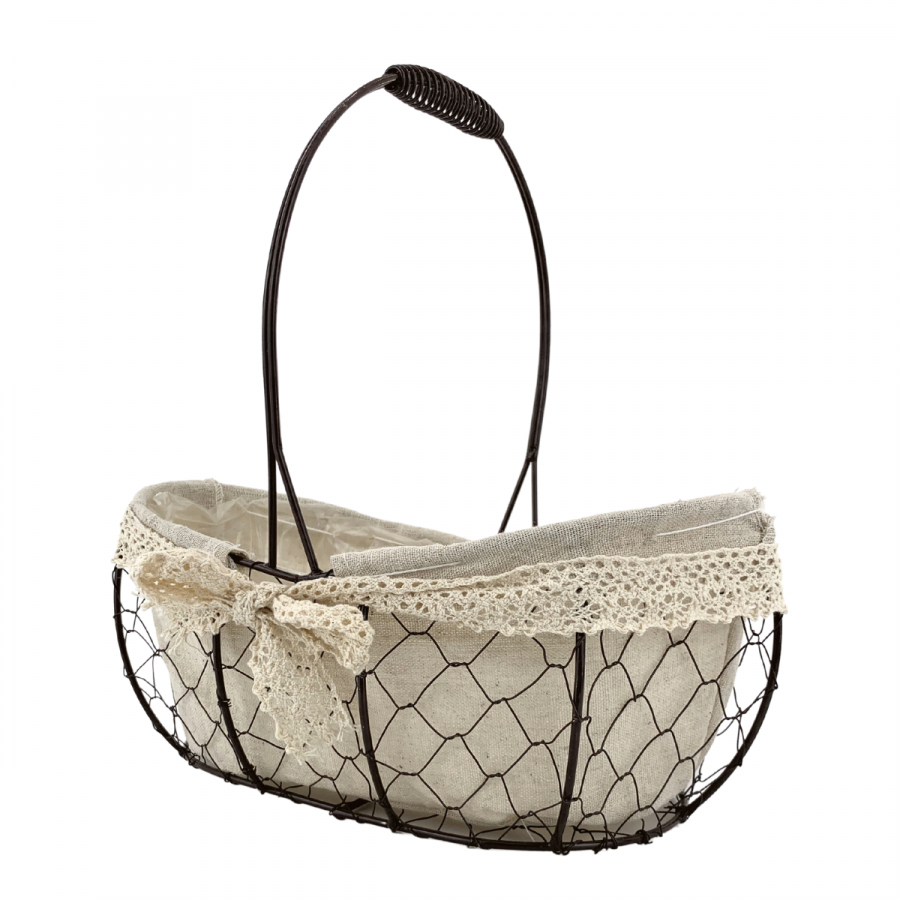 Canasta lino/hierro, 29cm
