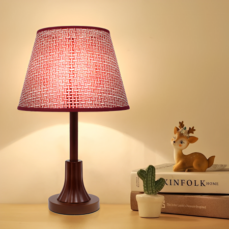 Lámpara de mesa rojo oscuro, Ø25cm