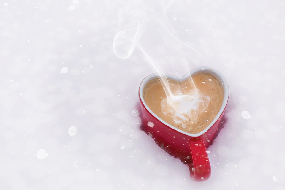 Heart mug coffee