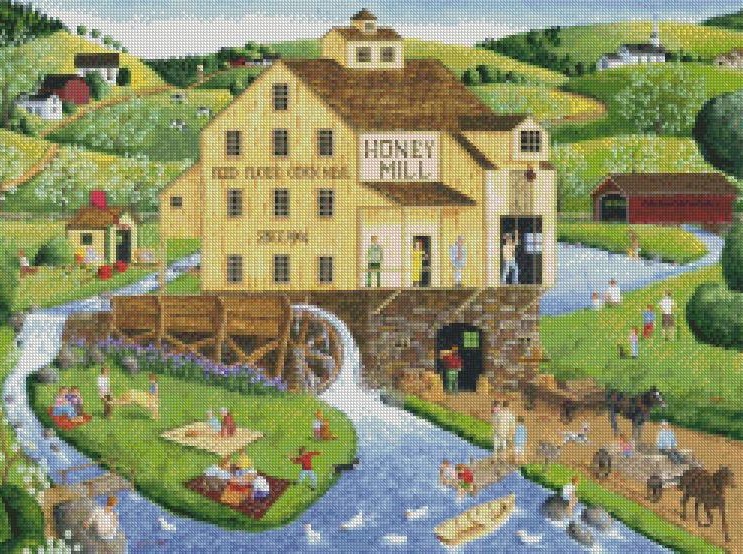 Art Poulin cross stitch - Honey Mill