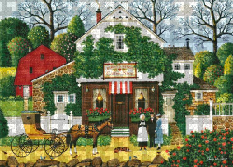 Charles Wysocki cross-stitch - Small Talk