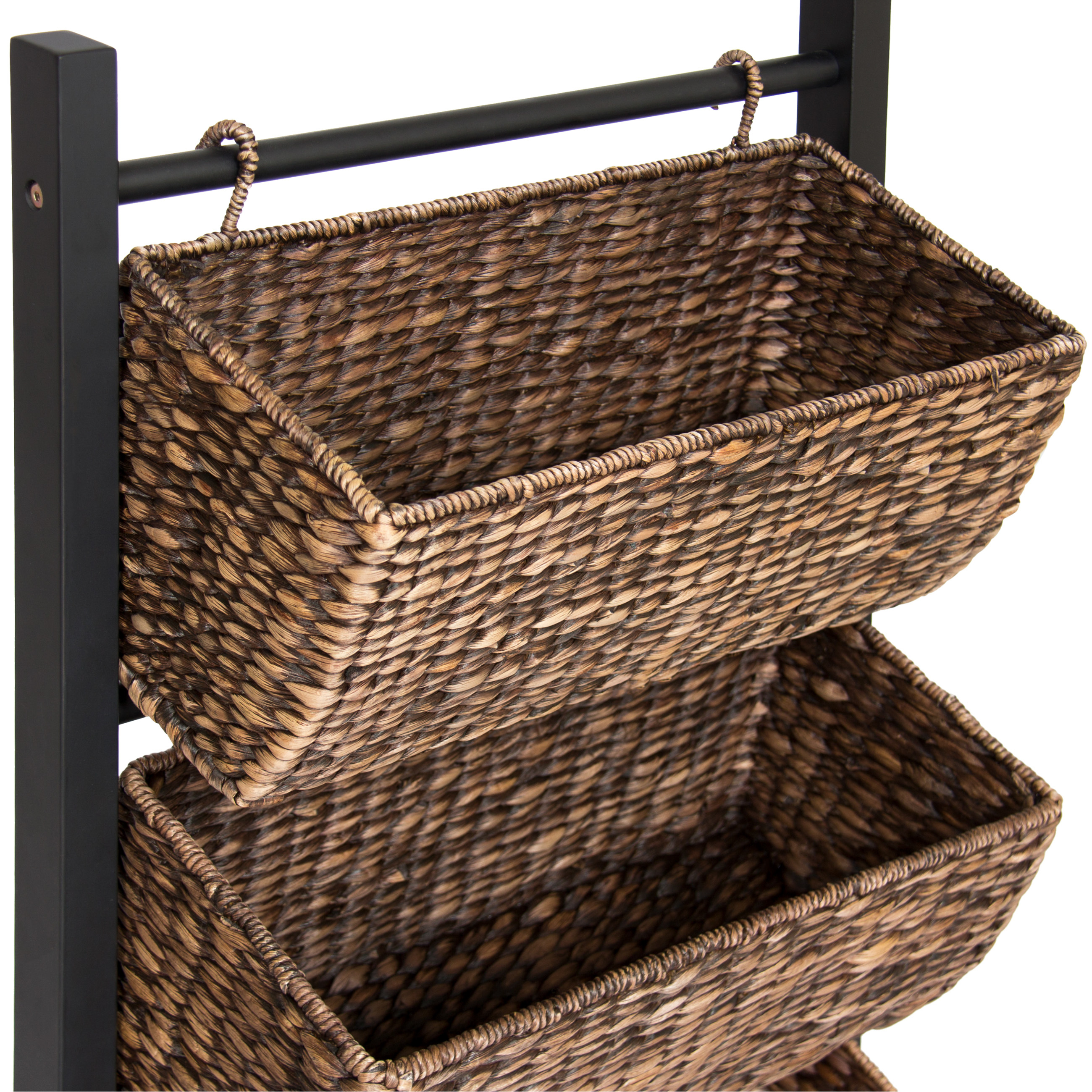BCP 3Tier Water Hyacinth Storage Basket Tower Brown 816586026835 eBay