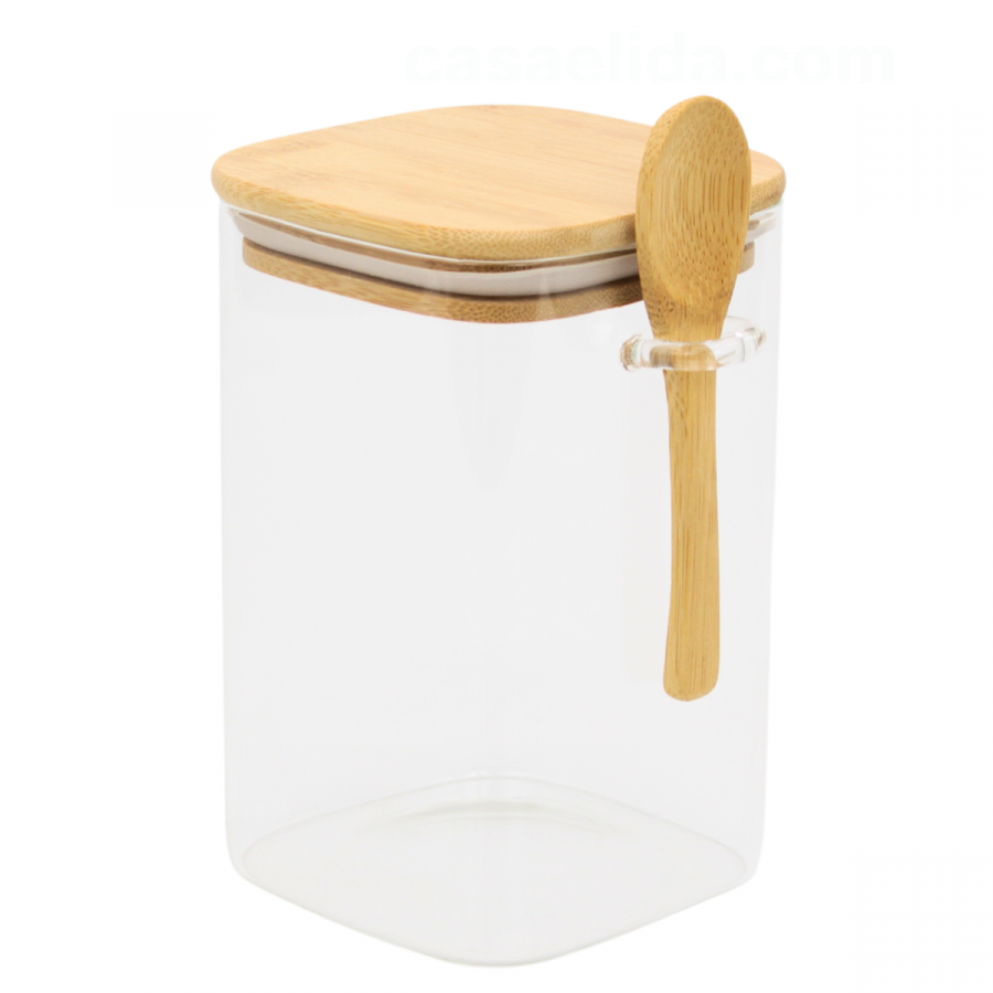 Frasco de vidrio con tapa hermética 1 kilo, borosilicato