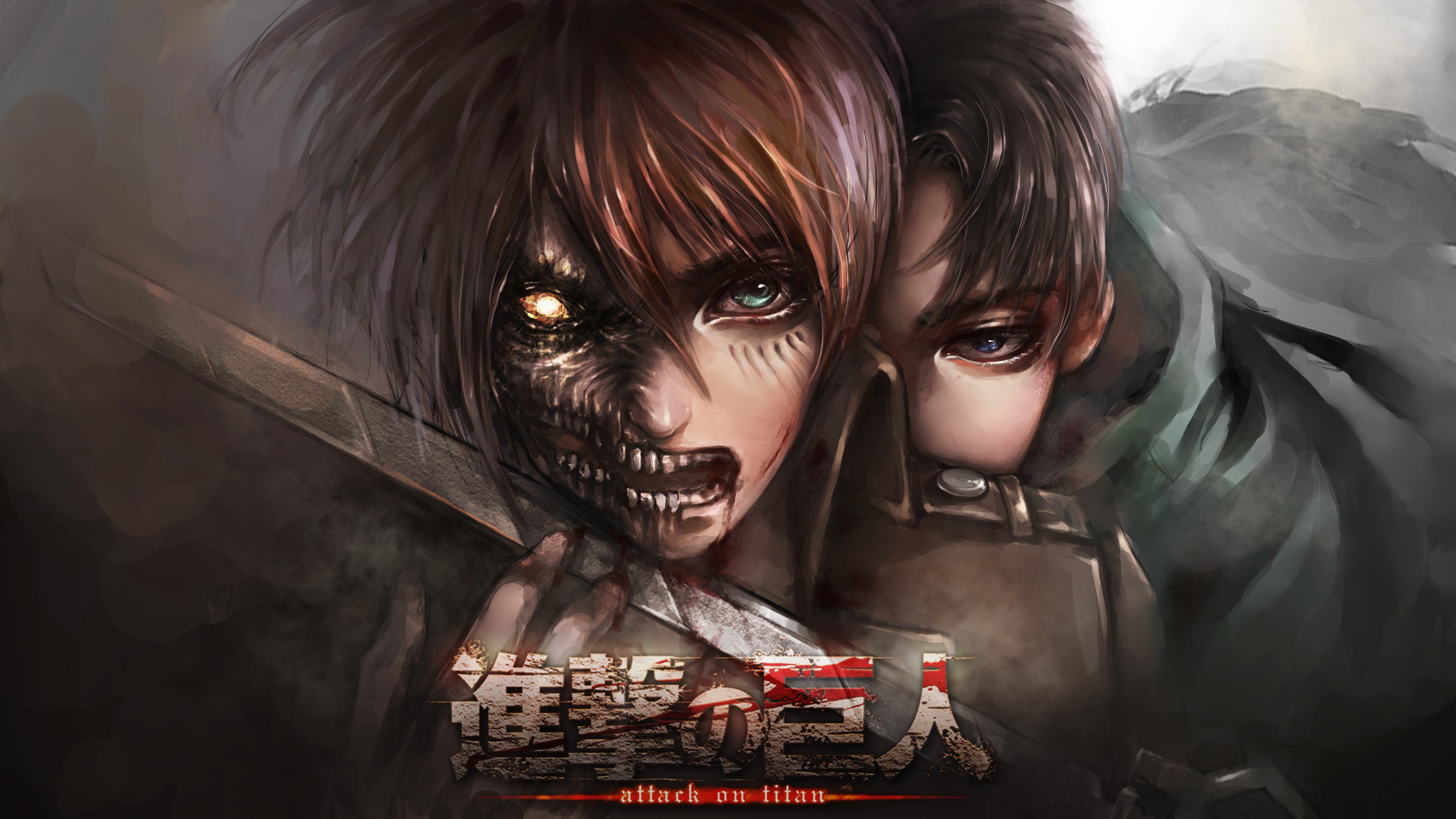 Wallpaper Attack On Titan 328 Shingeki no Kyojin, Eren Jeager, Levi Ackerman, Levi Rivaille