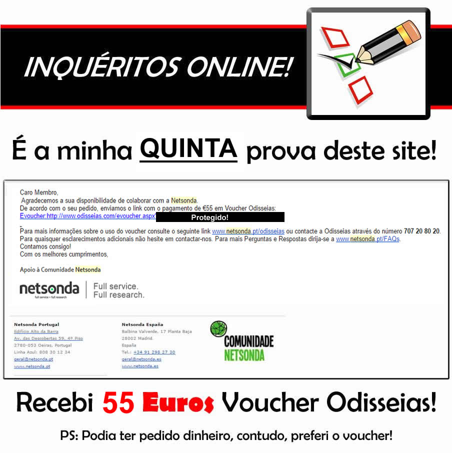 Oportunidade [Provado] Netsonda = Inquéritos online em troca de Dinheiro ou Prémios!   - Última prova de 40 euros! - Página 17 Netsonda%20quinta