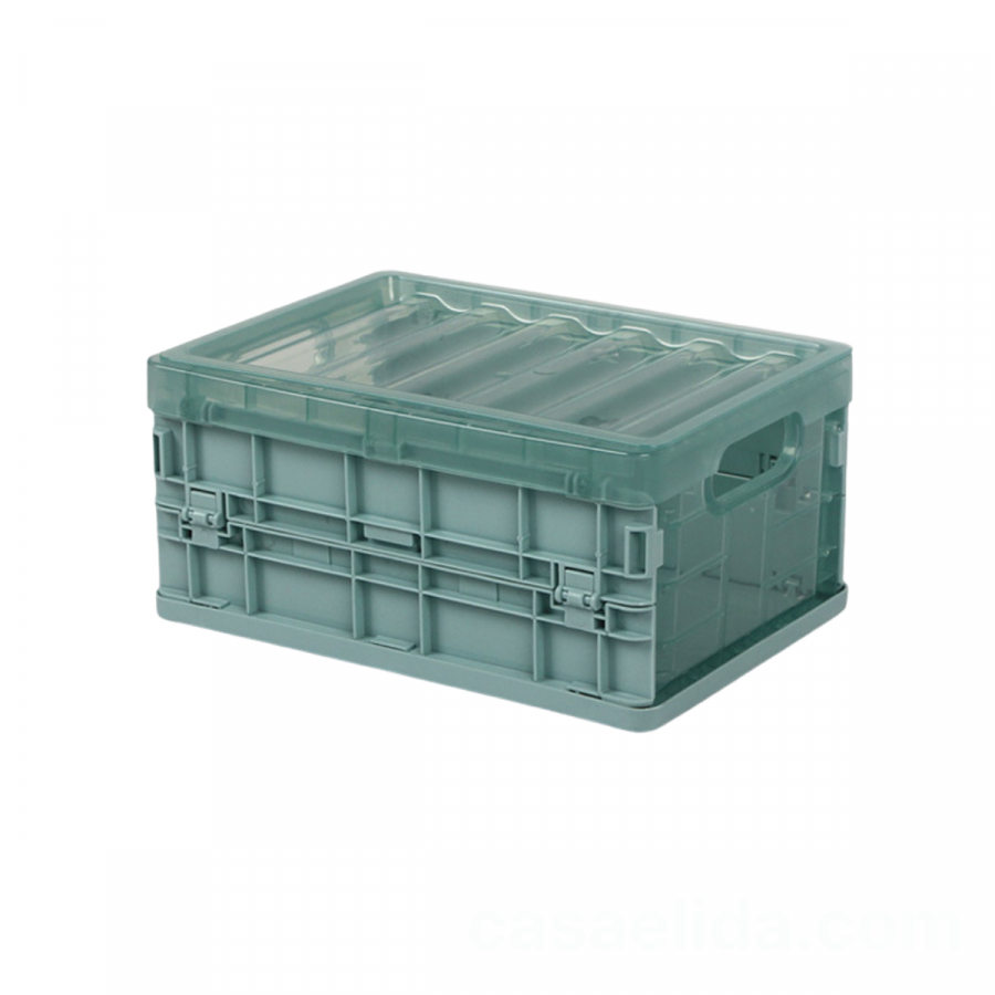 Caja organizadora plegable turquesa, 14.5x30x22cm