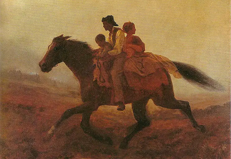 A Ride for Liberty – The Fugitive Slaves by Eastman Johnson is a good example of artwork from the American Civil War era