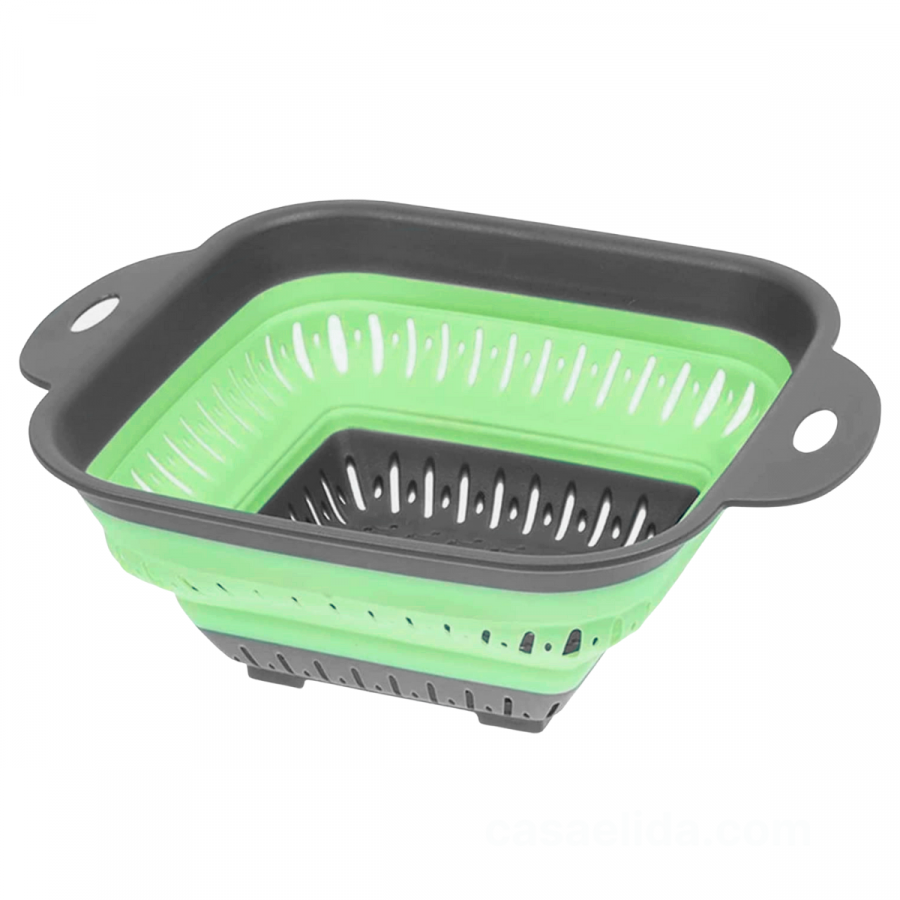 Escurridor de cocina plegable verde, 10x30x24.5cm