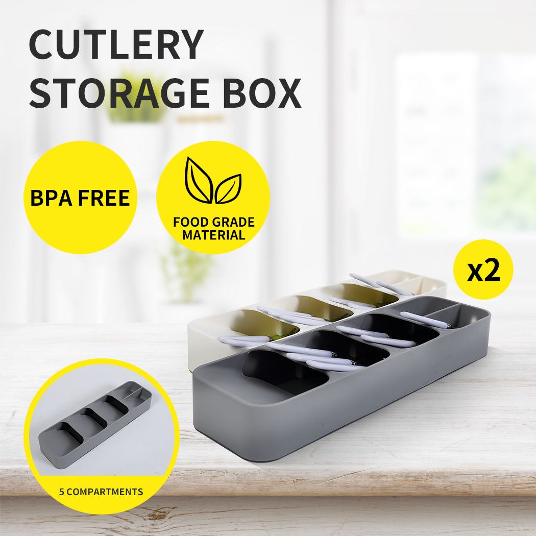 Cutlery Organiser Drying Tray Kitchen Drawer Organizer Spoon Divider