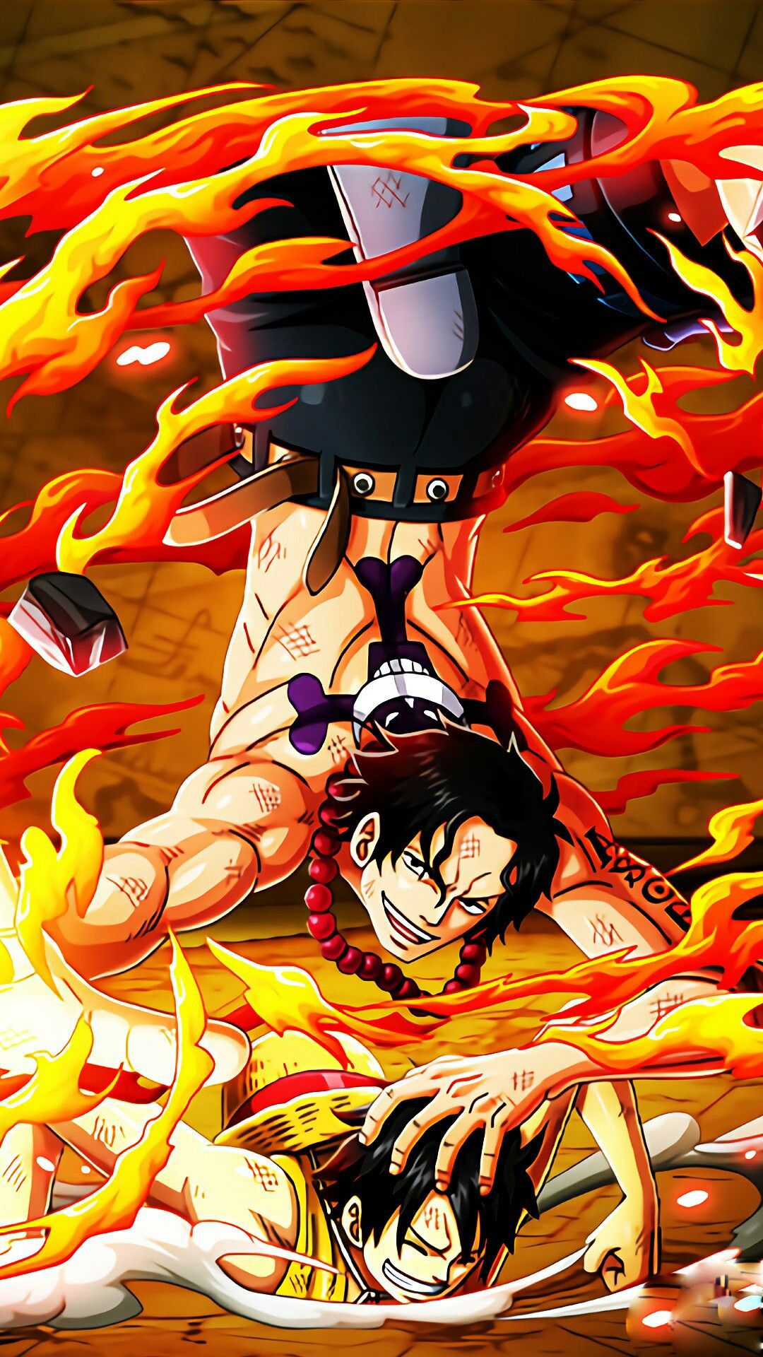 Wallpaper One Piece 10 anime, Monkey D. Luffy, anime boys, One Piece, Portgas D. Ace