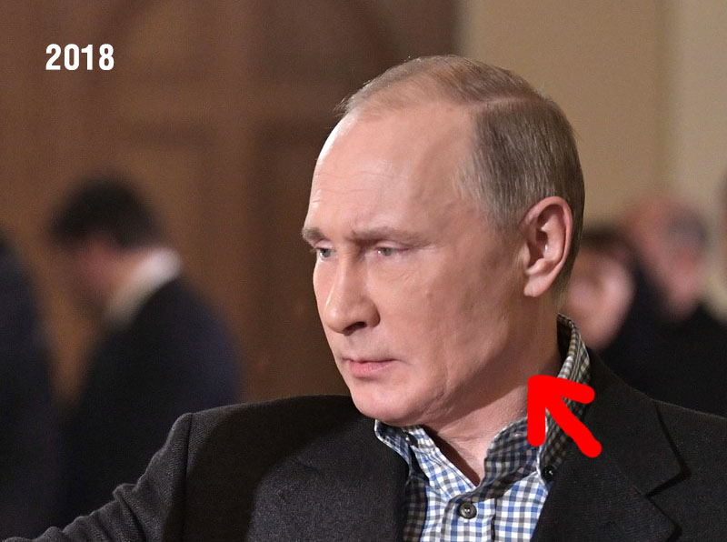 Когда у Путина стали заметны скулы на лице? 