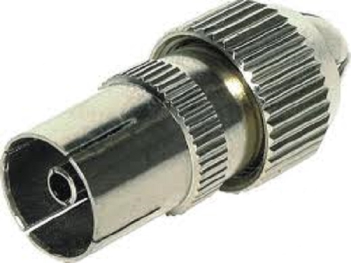 1 X FEMALE TV AERIAL CONNECTOR PLUG METAL COAXIAL COAX HOUSE FREEVIEW