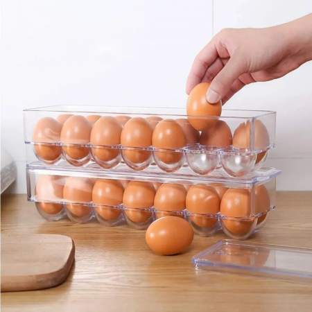 Organizador porta huevos acrílico transparente, para 14 huevos