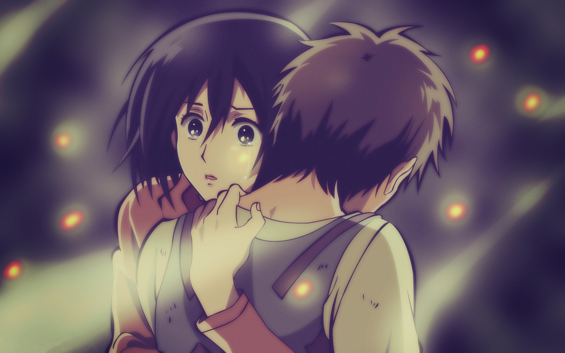 Wallpaper Attack On Titan 410 Shingeki no Kyojin, Eren Jeager, Mikasa Ackerman, anime, anime girls