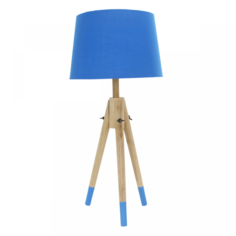 Lámpara de mesa trípode azul, 66cm
