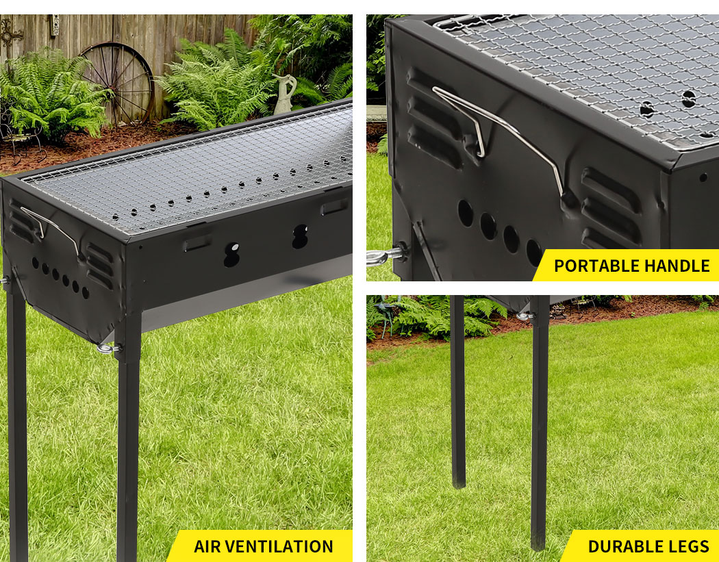 Charcoal BBQ Grill Portable Hibachi Barbecue Outdoor Foldable Camping Picnic - Picture 55 of 69