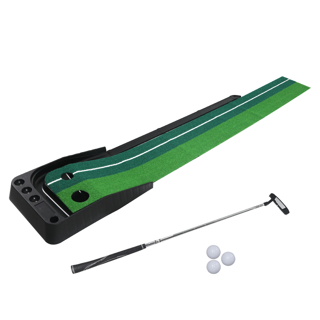 TopSellers-Golf Putting Mat Green - 250cm Portable Indoor Practice Fun