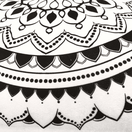 Cojín mandala b&n, 42cm