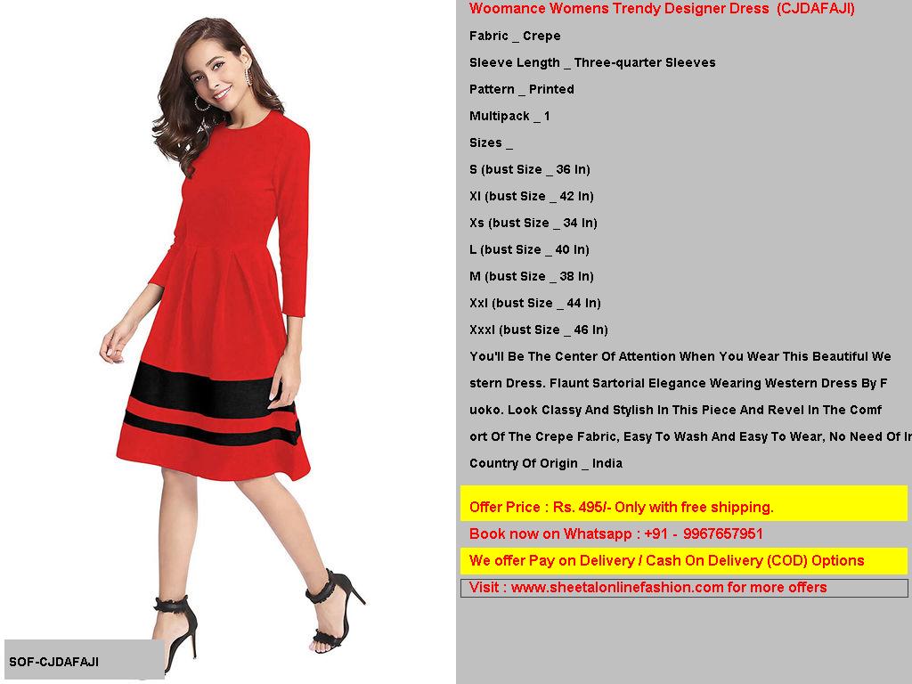 Woomance Womens Trendy Designer Dress code CJDAFAJI Rs 495
