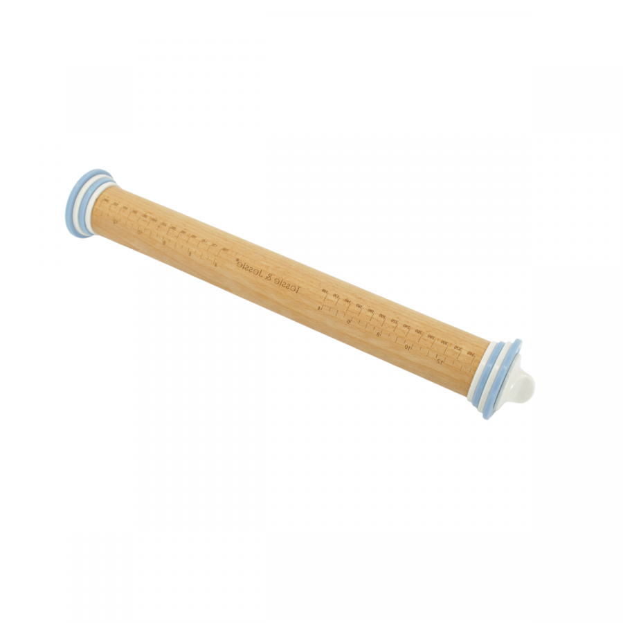 Rodillo de masa con medidor 43xØ5cm, madera