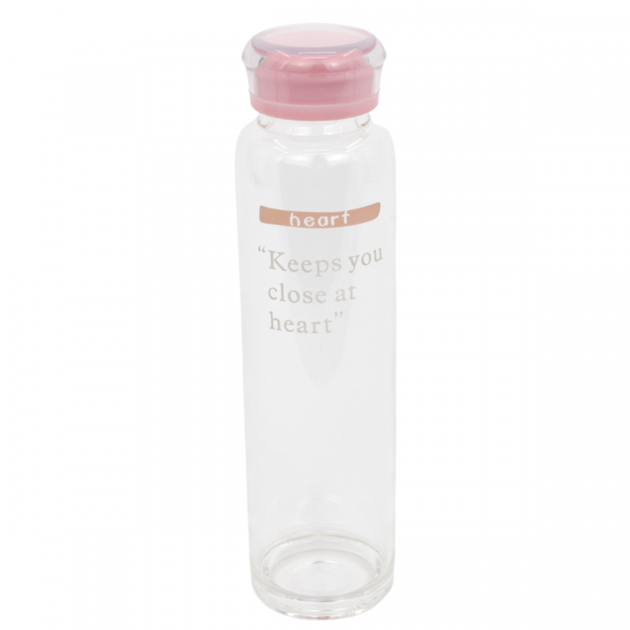 Botella de vidrio resistente al calor rosado, 450ml, borosilicato