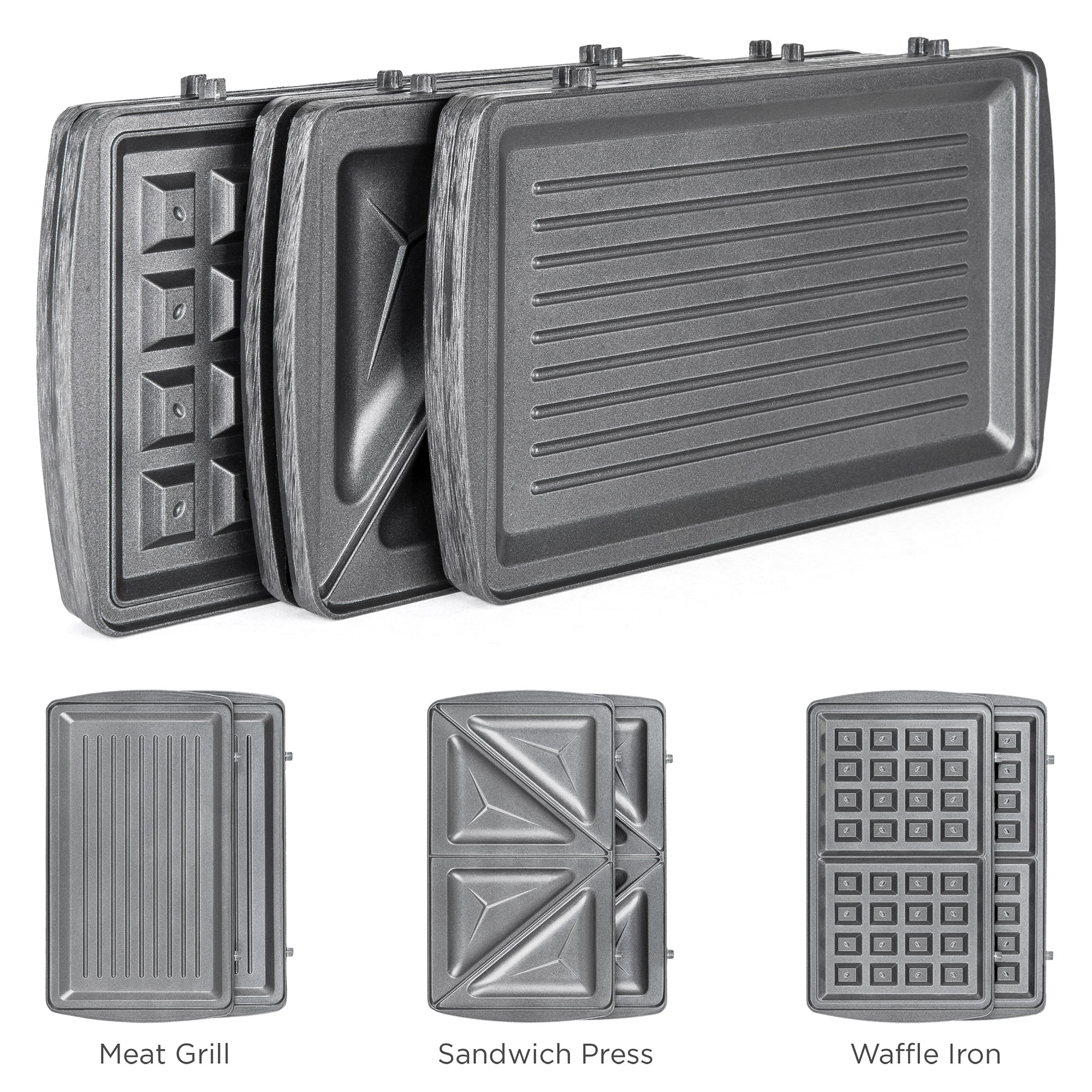 BCP 3in1 750W Auto Shut Down Dishwasher Safe Sandwich Maker Press