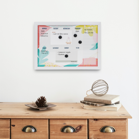 Cuadro organizador blanco, 30x40cm, madera mdf