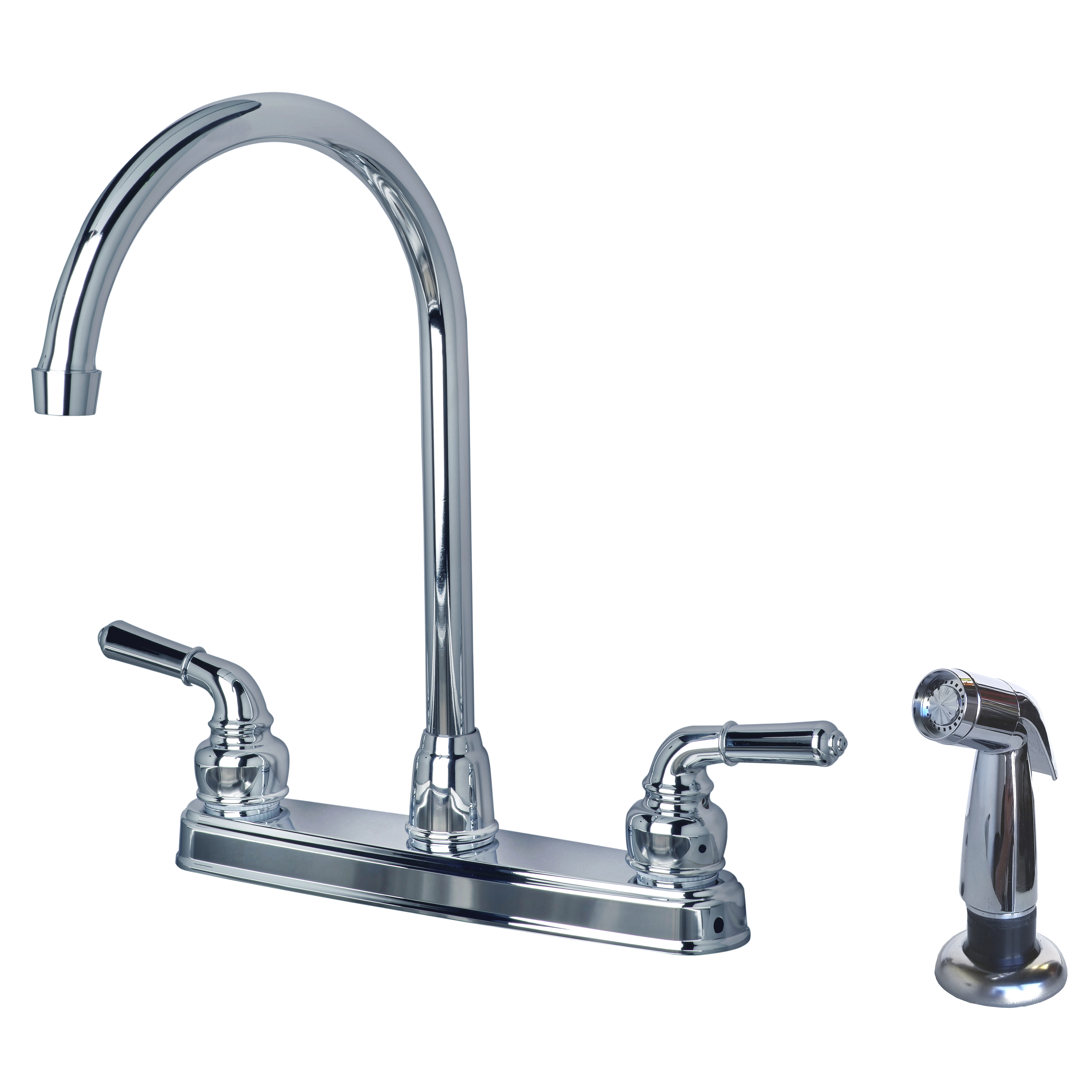 RV/Mobile Home Classic High Arc Swivel Kitchen Faucet Side Spray Chrome ...