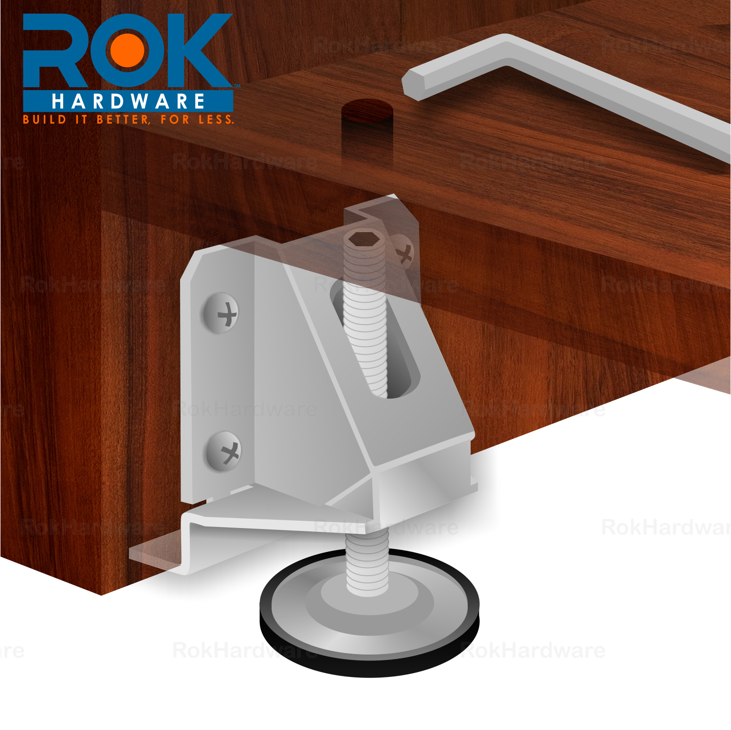 4 PACK ROK 2000 Lb. CAPACITY HEAVY DUTY ADJUSTABLE FURNITURE LEG