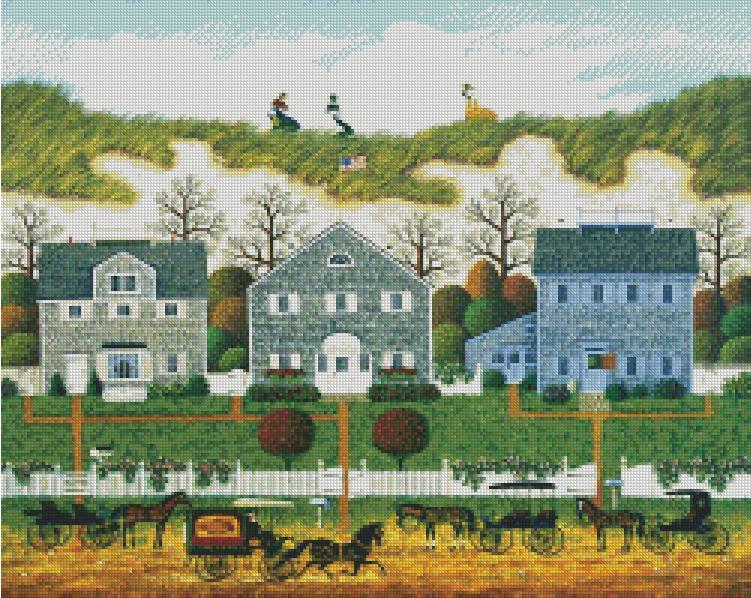 Americana Cross-Stitch: Charles Wysocki