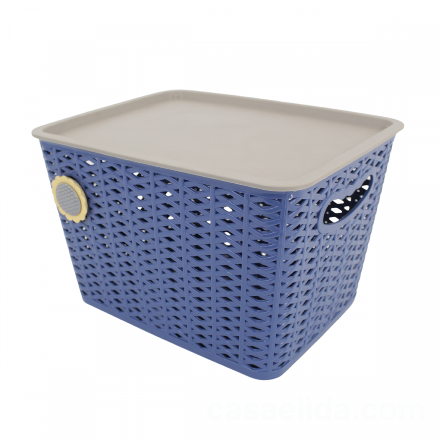 Canasta organizadora azul, 20x38x25.5cm