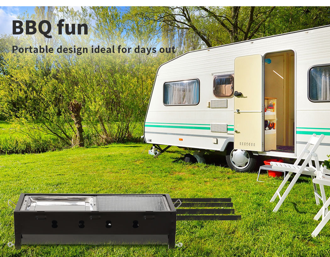 Charcoal BBQ Grill Portable Hibachi Barbecue Outdoor Foldable Camping Picnic - Picture 56 of 69
