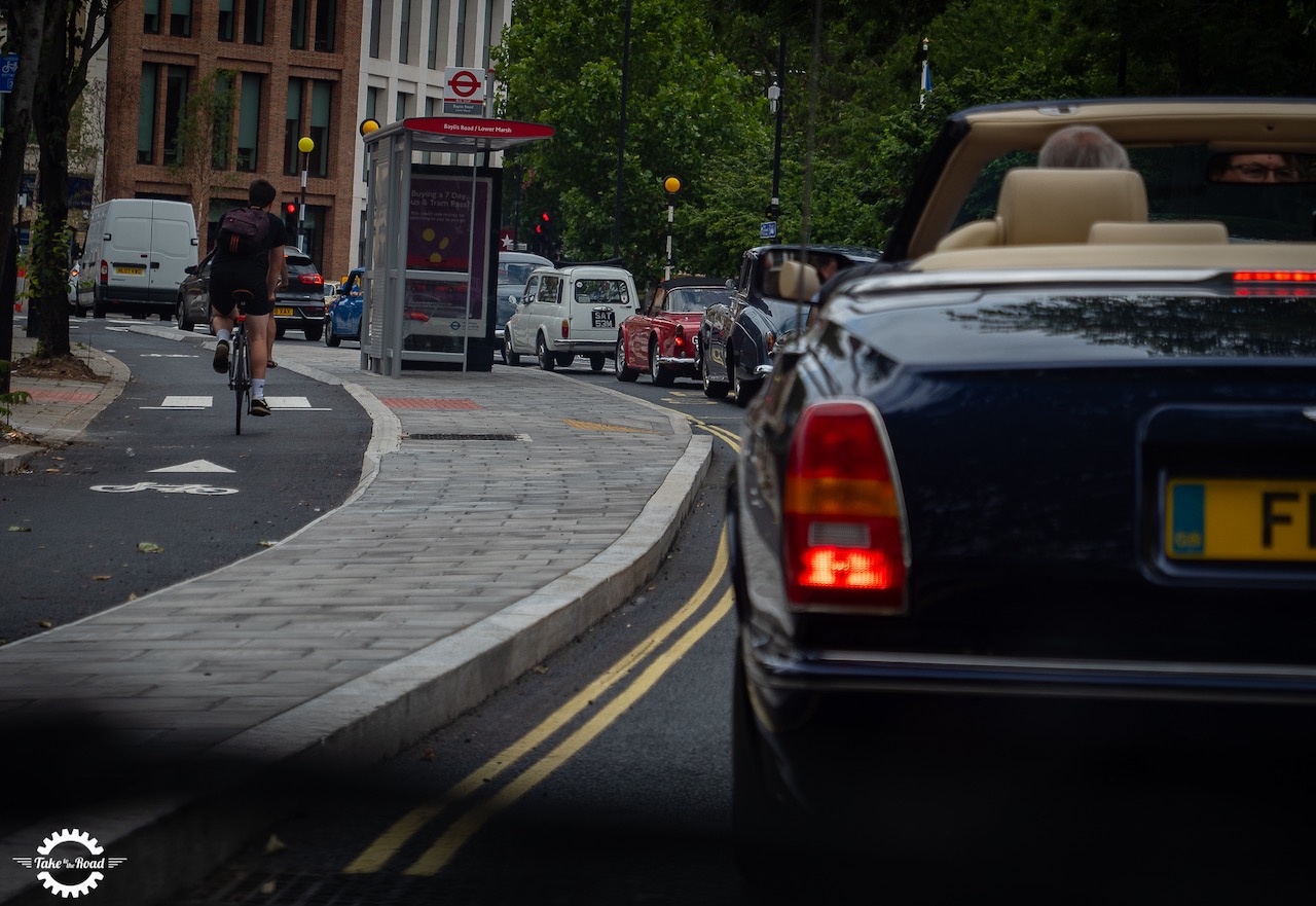 Waterloo Classics stages protest drive through central London