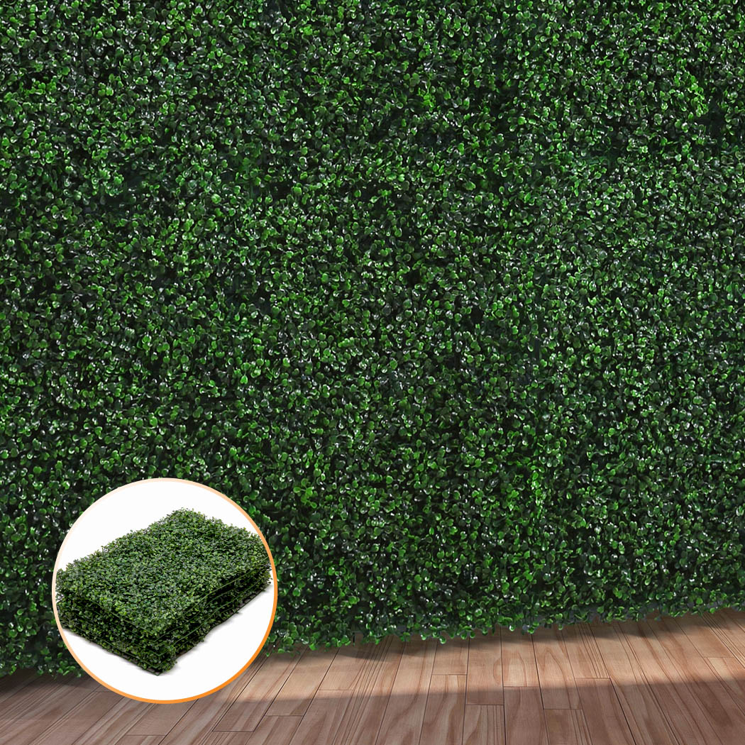 Marlow 10x Artificial Hedge Grass Boxwood Garden Green Wall Mat Fence Outdoor