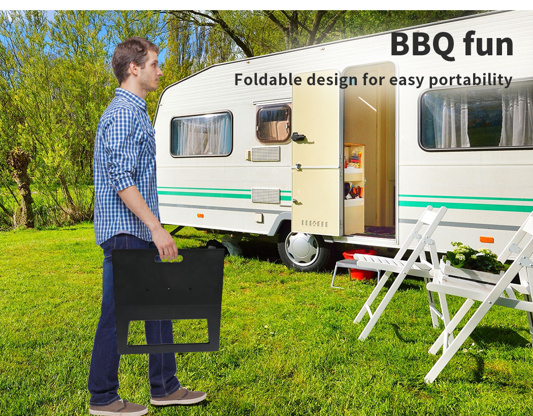 Charcoal BBQ Grill Portable Hibachi Barbecue Outdoor Foldable Camping Picnic - Picture 32 of 69