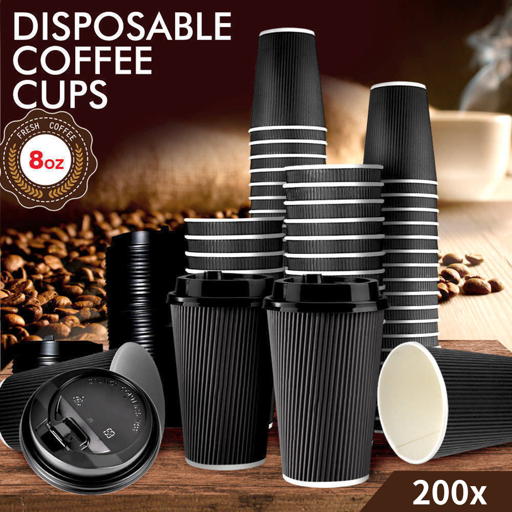 Disposable Coffee Cups 8oz 12oz 16oz Takeaway Paper Triple Wall Take