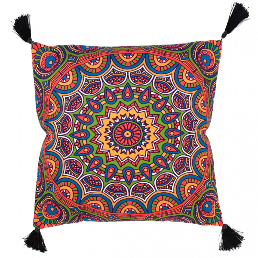 Cojín mandala festiva, 42cm