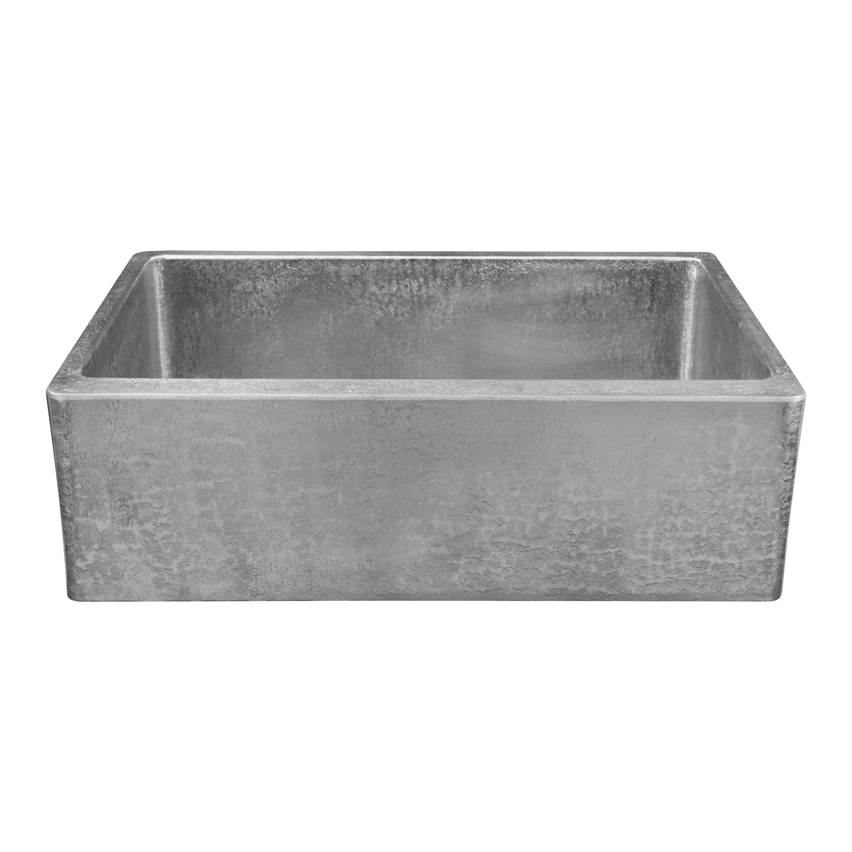 Premier Copper Products 33" Terra Firma Copper Farmhouse Sink, Nickel, 10 Gauge, TFKASEN332210