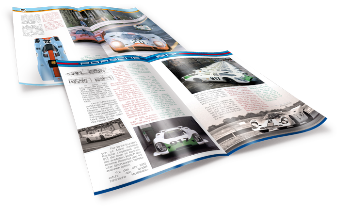 4 pages issues des livrets consacrés aux Porsche 917K. ➜ Cliquez pour afficher en HD