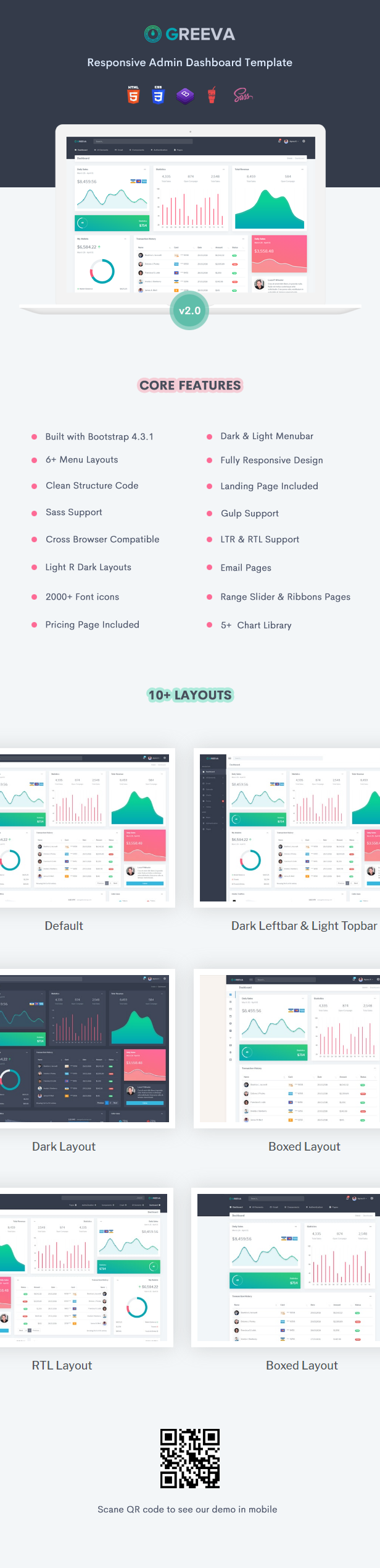 Greeva - Responsive Admin Dashboard Template - 1