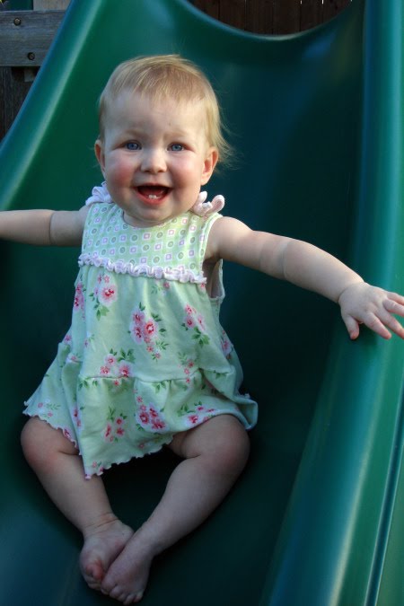 Emily on her slide