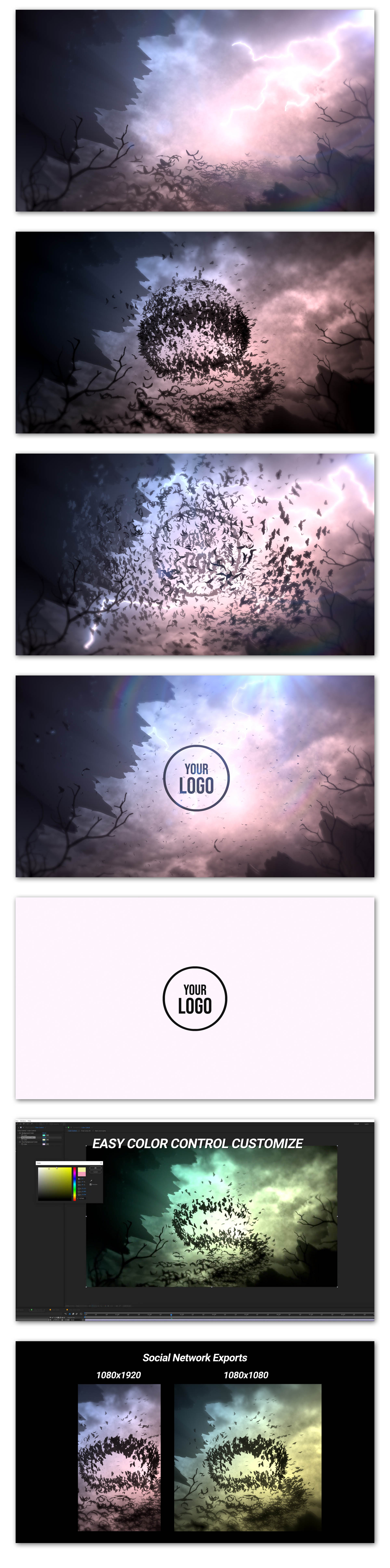 Bats Storm Halloween Logo Reveal - 1